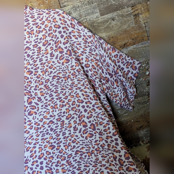 NWT Sunshine and Rodeo Purple Pink Leopard Print Duster Kimono W Side Slits - Picture 12 of 16